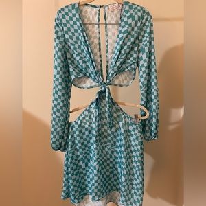 Checkered Blue RESA dress - Never Worn